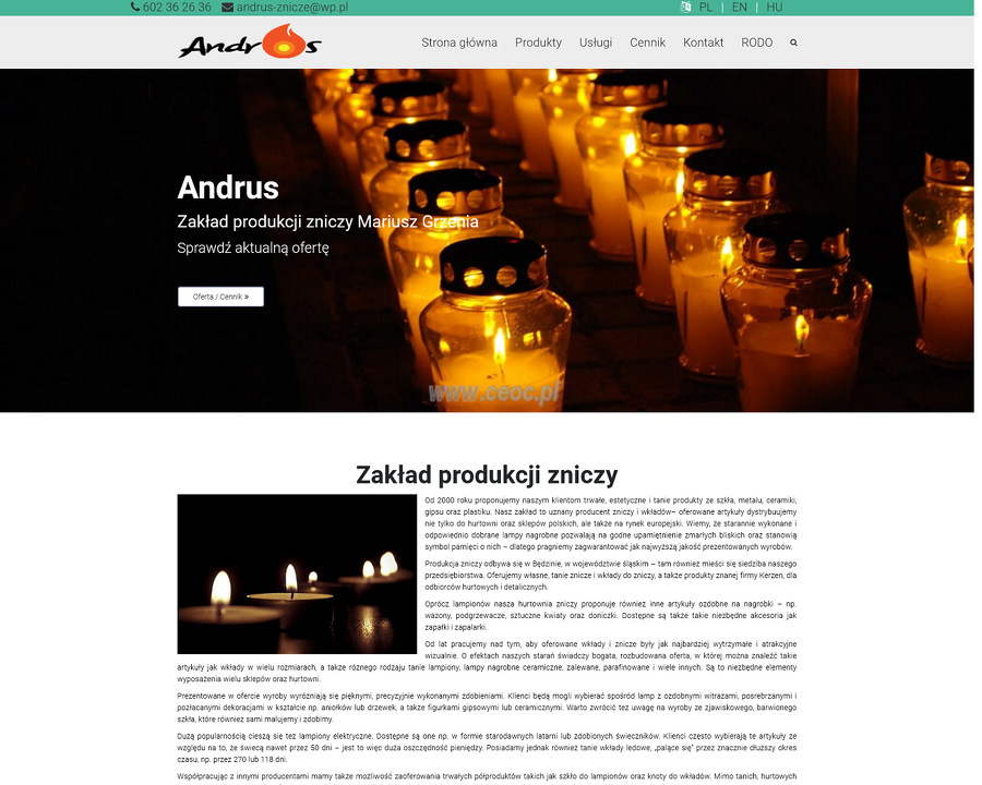 Zakład Produkcji Zniczy - Mariusz Grzenia