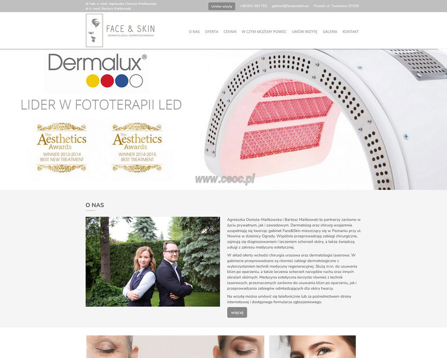 Face&Skin S.C. Grupowa Praktyka Lekarska - Dermatologia i Dermatochirurgia Agnieszka Osmola - Mańkowska Bartosz Mańkowski